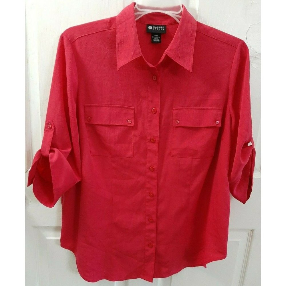 MAGGIE BARNES Rolled Up Tab Sleeves Shirt